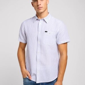 Camicia m/m - SS Leesure shirt Surf Blue