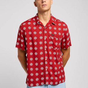 Camicia m/m - Resort shirt Garnet Daisy