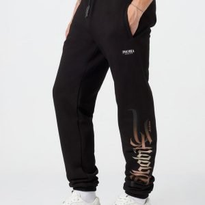 Pantaloni sportivi - Black pant con gothic sh print