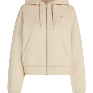 Felpe - Flag on chest zip hoodie Ivory