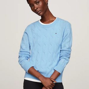 Maglie - Soft wool cable crew Vessel Blue