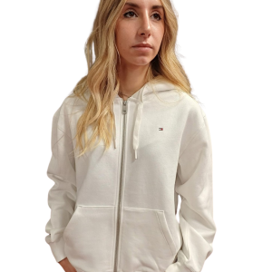 Felpe - Flag on chest zip hoodie Ecru
