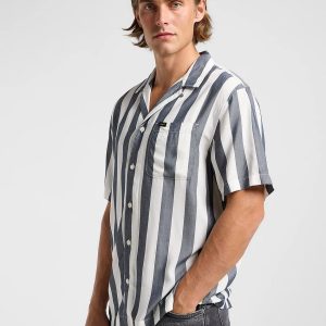 Camicia m/m - Resort shirt rivet Navy