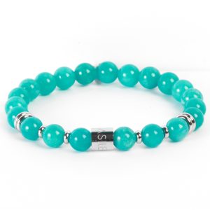Bracciale - Bracciale 8mm pietra Giada Celeste