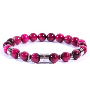 Bracciale - Bracciale pietra Occhio di Tigre Fucsia