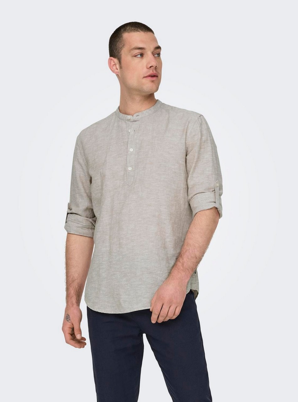 Camicie - Onscaiden halfplackt Chinchill
