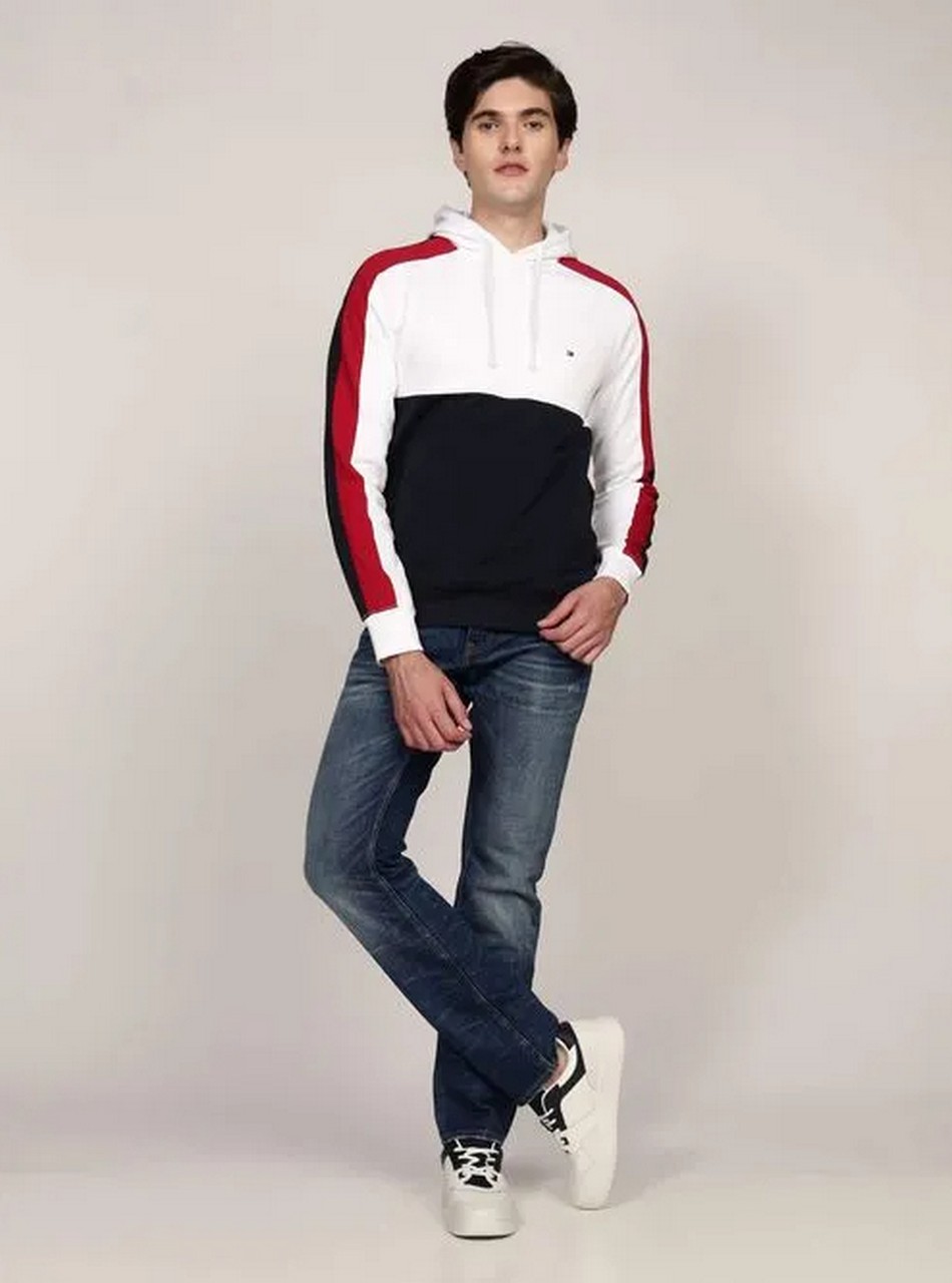 Felpe - Global stripe block hoodie White - immagine 4