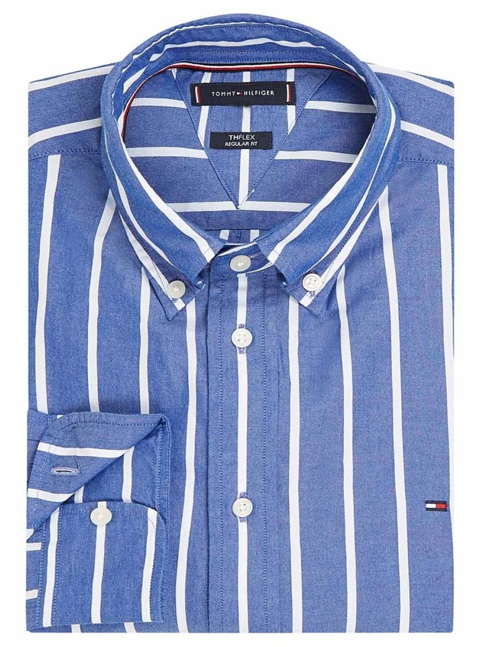 Camicie - Wide stripe shirt Blu/White - immagine 3
