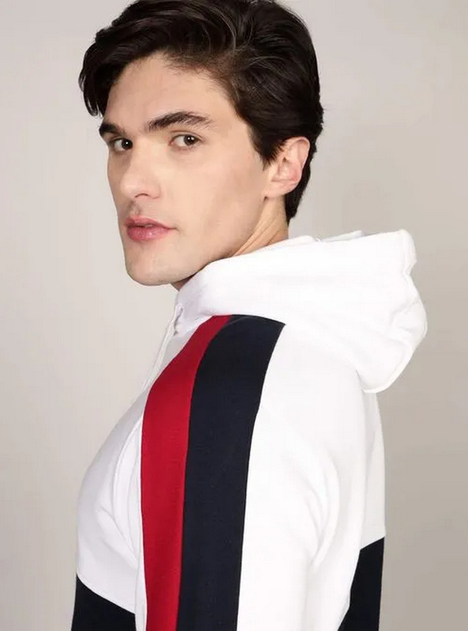 Felpe - Global stripe block hoodie White - immagine 3
