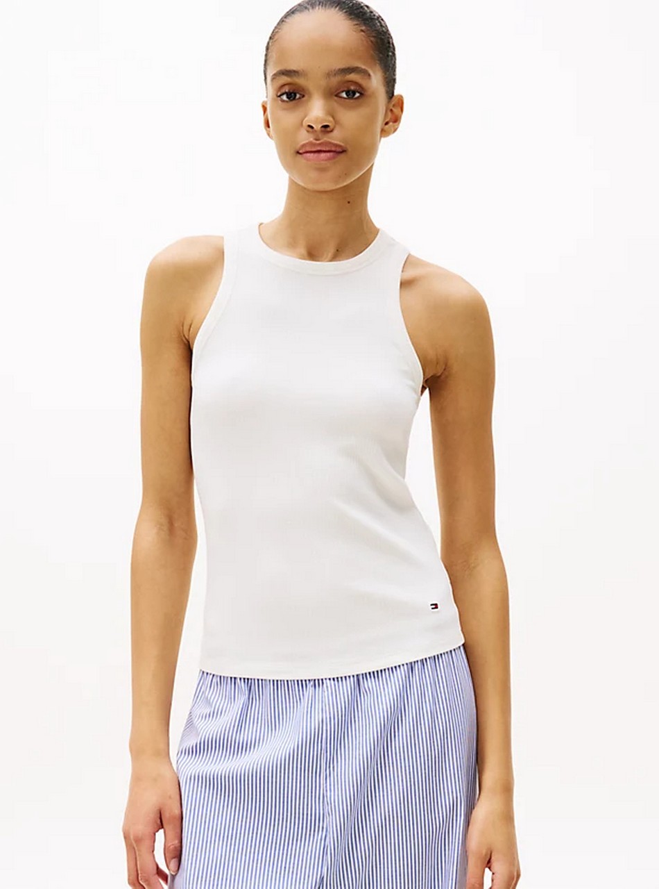Canotte - Slim rib tank Ecru