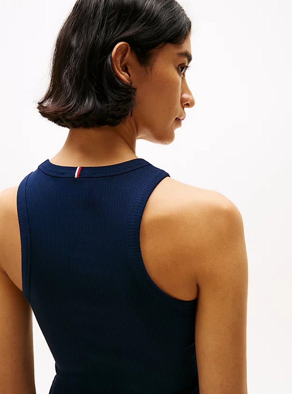 Canotte - Slim rib tank Dark Navy - immagine 2