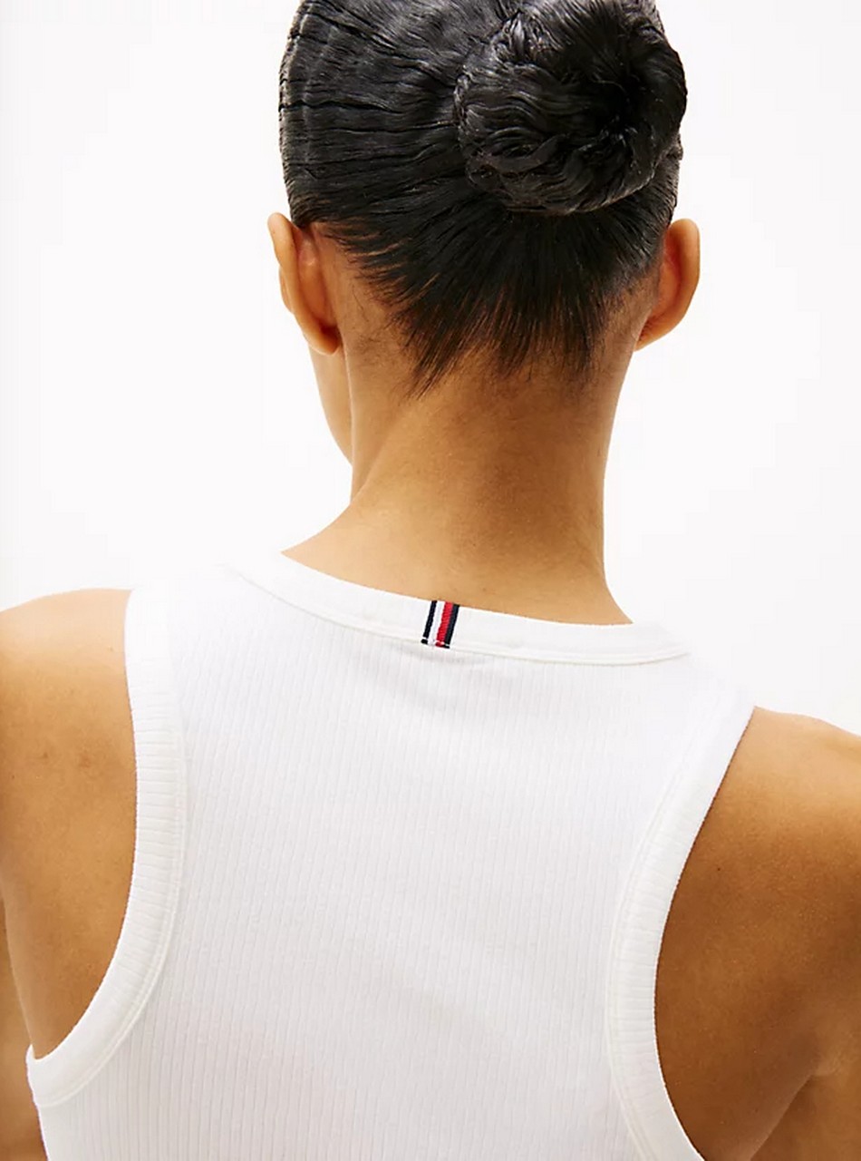 Canotte - Slim rib tank Ecru - immagine 2
