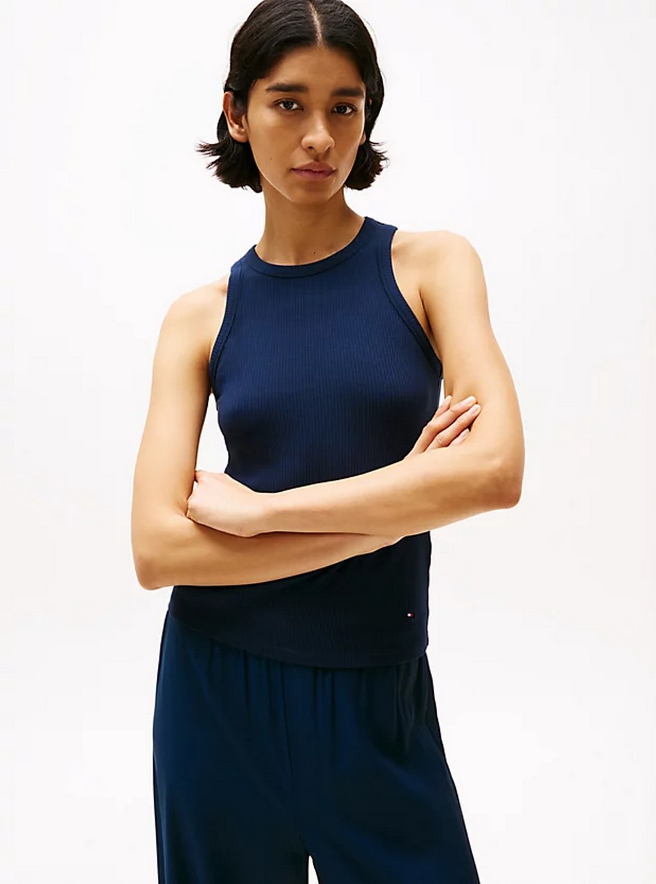 Canotte - Slim rib tank Dark Navy