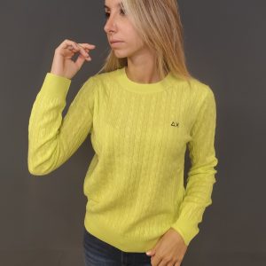 Maglie - Sweater cable Giallo Fluo