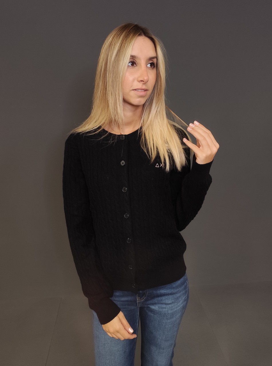 Maglie - Cardigan roundneck Nero