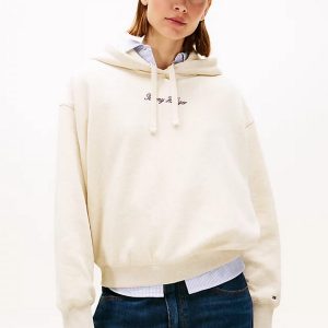 Felpe - Classic script hoodie Oatmilk
