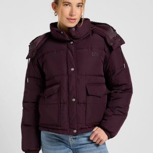 Giacconi - Short puffer hood Deep Wine