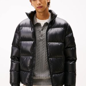 Giacconi - Shiny down puffer Black