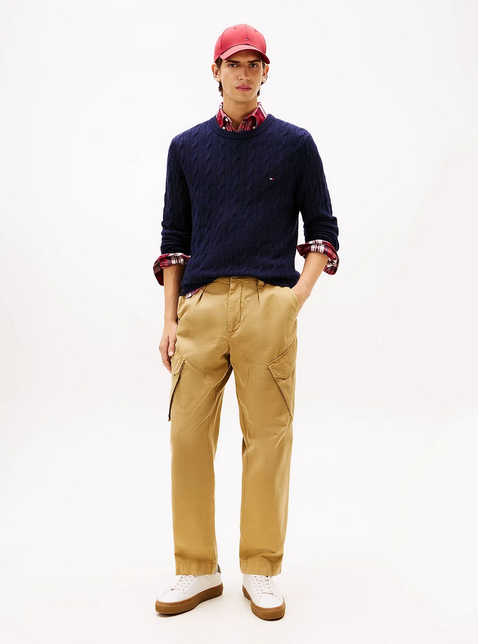 Maglie - Lambswool cable crew Navy - immagine 3