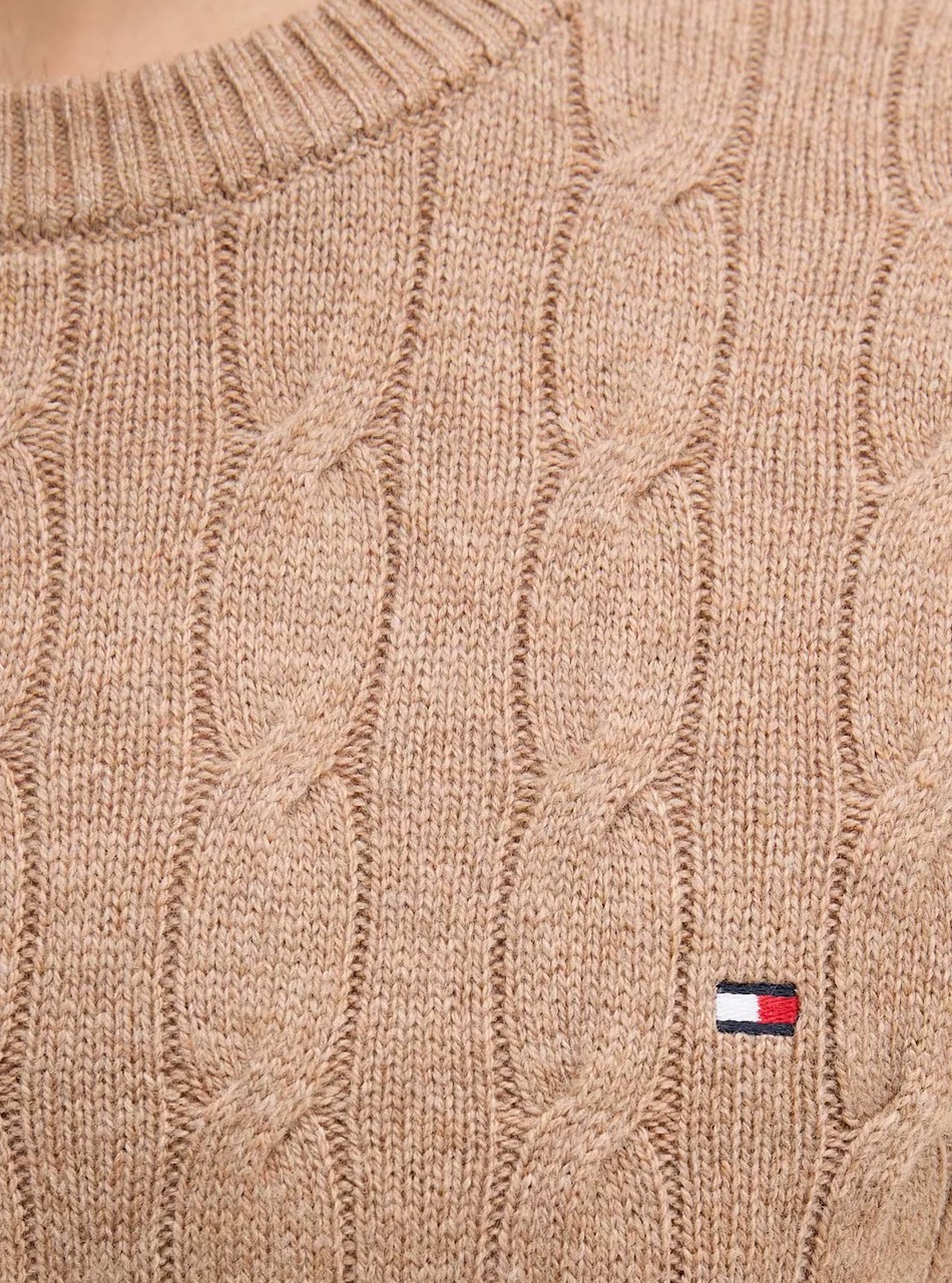 Maglie - Lambswool cable crew Safari Canvas Heather - immagine 3
