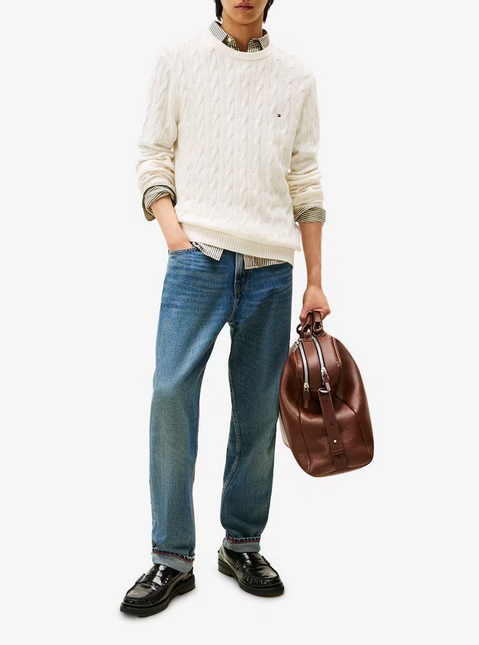Maglie - Lambswool cable crew Ivory Petal - immagine 2