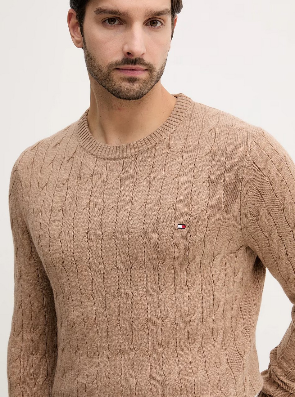 Maglie - Lambswool cable crew Safari Canvas Heather - immagine 2