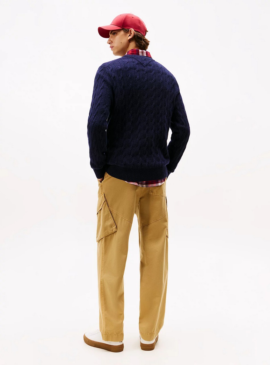 Maglie - Lambswool cable crew Navy - immagine 4