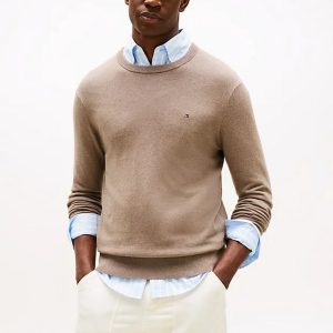 Maglie - Pima cotton cashmer crew Taupe
