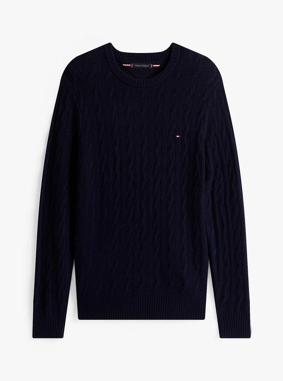 Maglie - Lambswool cable crew Navy - immagine 5