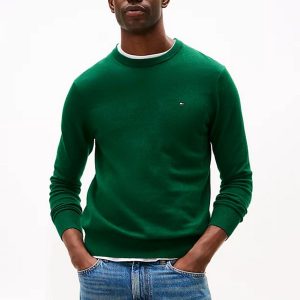 Maglie - Pima cotton cashmer crew Ornamental Green Heather