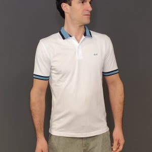 Polo - Polo multistripes collar Bianco