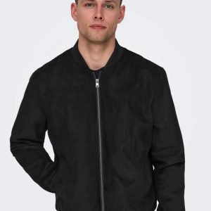 Giacconi - Onslucas suede bomber Black