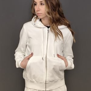 Felpe - Hoodie zip fleece Bianco panna