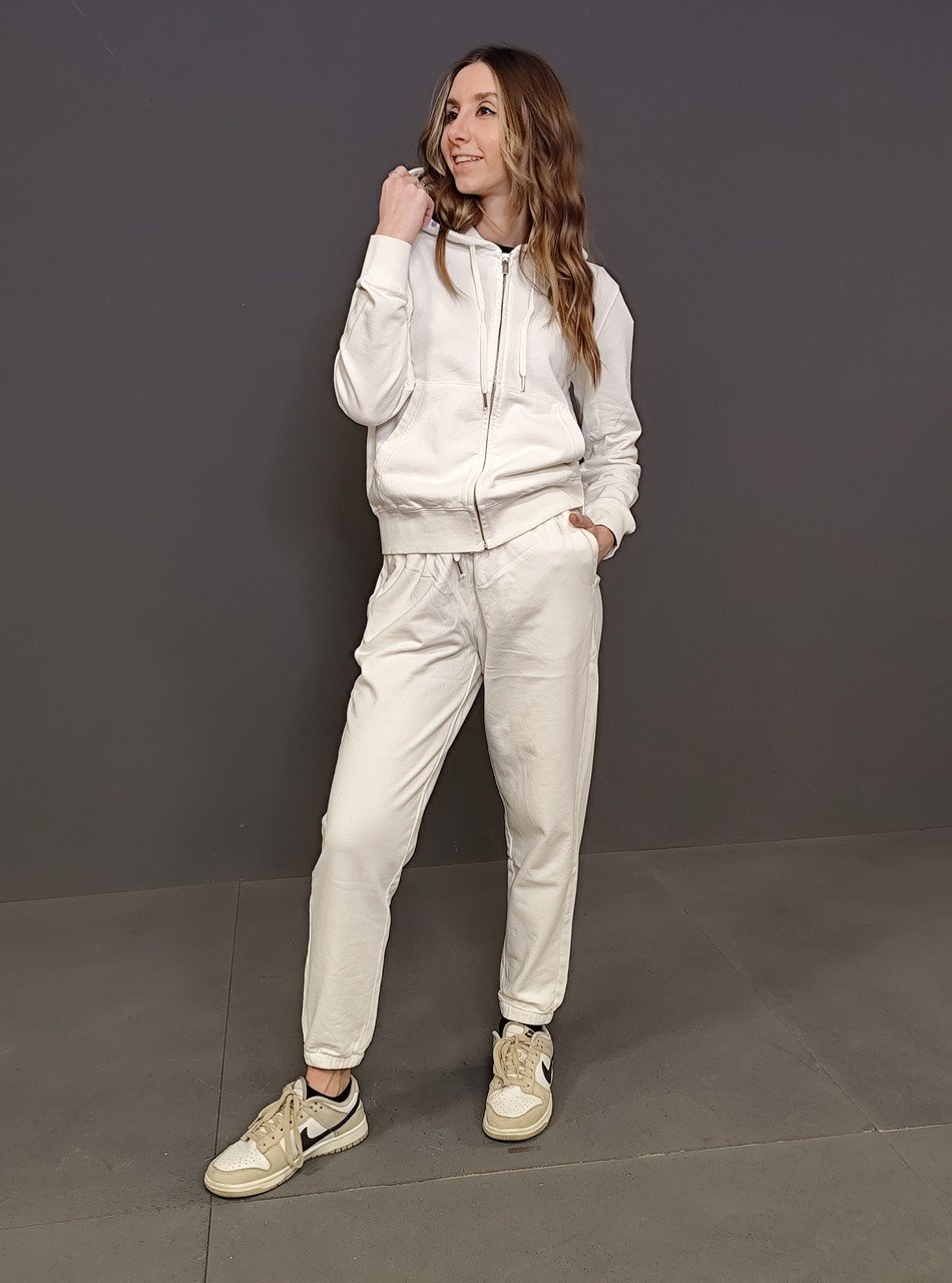 Pantaloni sportivi - Sweatpant fleece Bianco panna - immagine 6