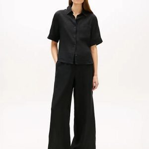 Pantaloni - Linen pull on pant Black