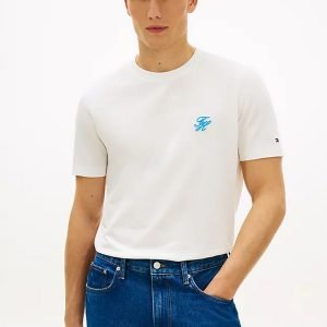 T-Shirt - Script monogram tee Ecru