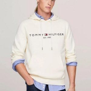 Felpe - Tommy logo hoody Ivory