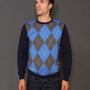 Maglie - Sweater argyle intarsia Navy