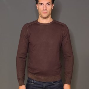 Maglie - Maglia crew con toppe Brown