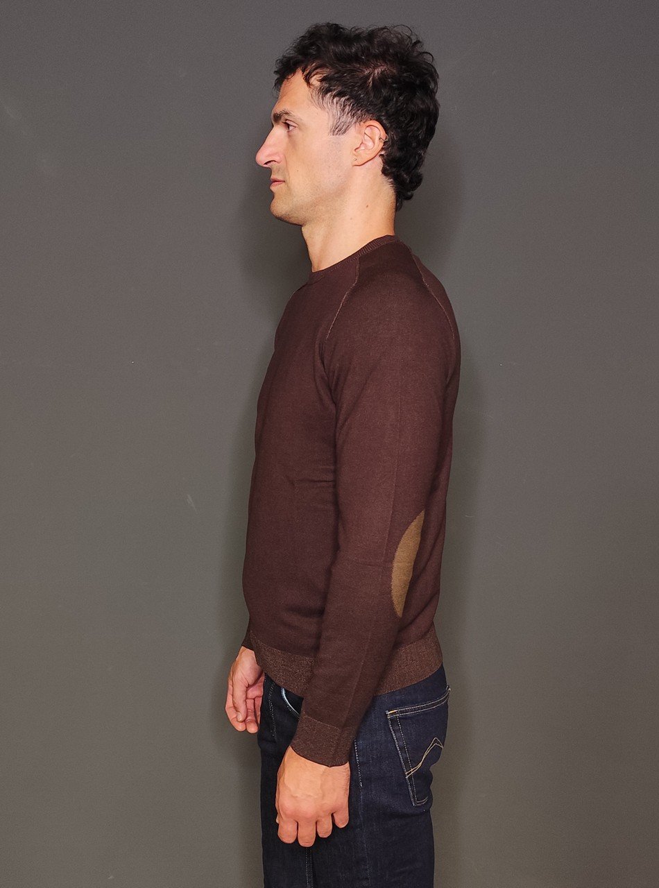 Maglie - Maglia crew con toppe Brown - immagine 3