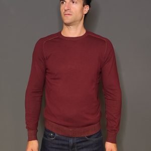 Maglie - Maglia crew con toppe Burgundy