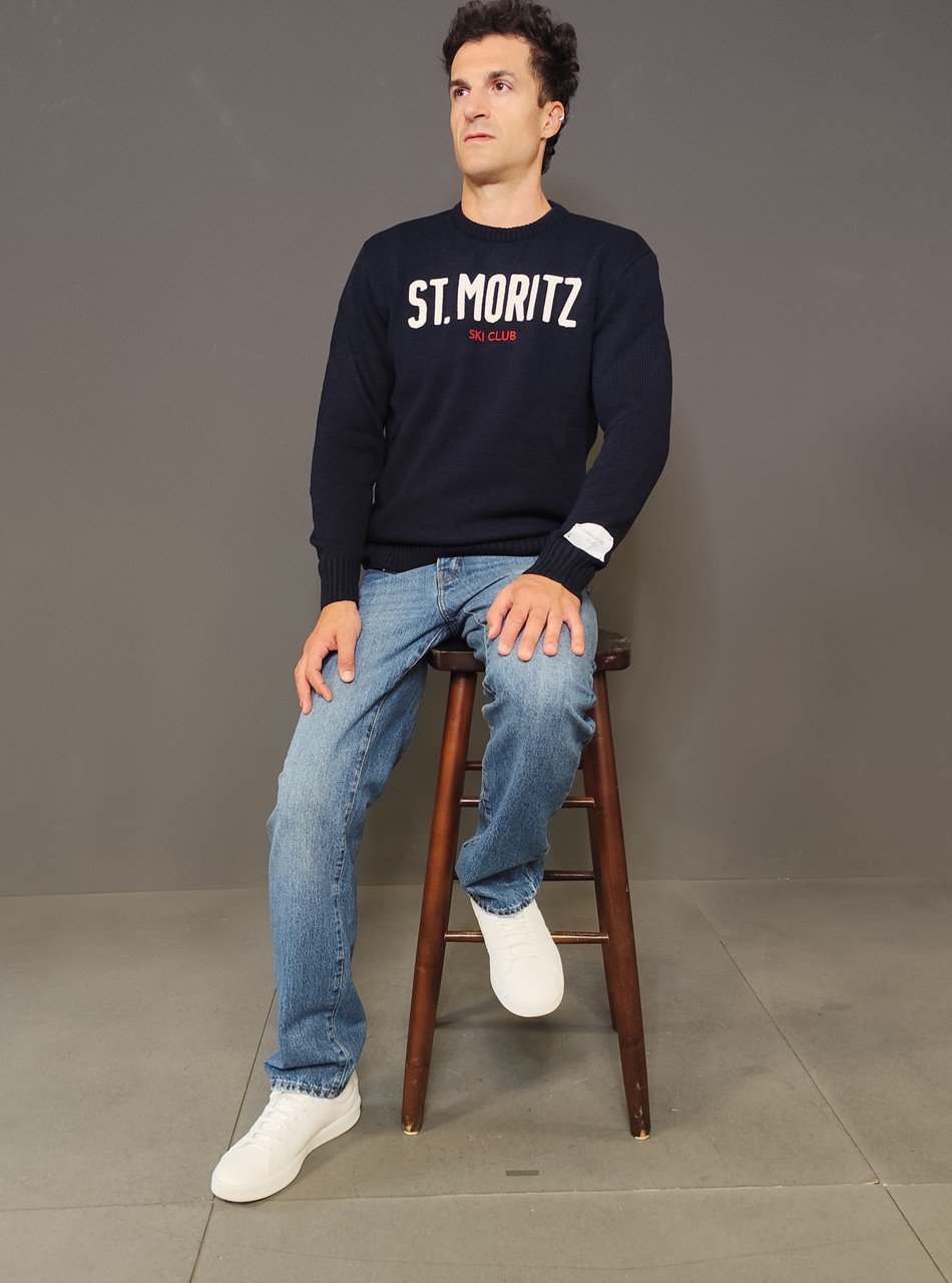Maglie - Maglia giro St Moritz Blu - immagine 2