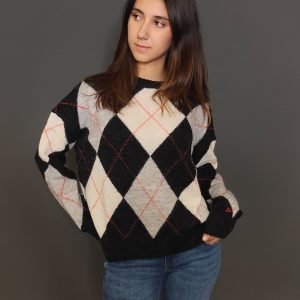 Maglie - Sweater argyle intarsia Nero