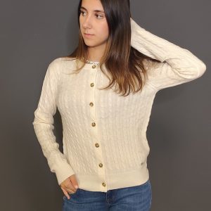 Maglie - Cardigan cable Bianco Panna