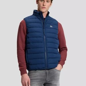 Gilet imbottiti - Collar puffer vest Blue