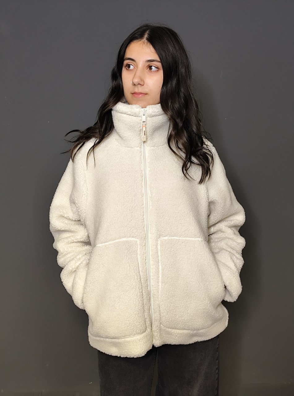 Giacconi - Teddy stand collar Bianco Panna