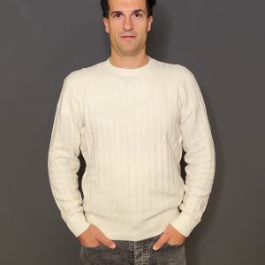 Maglie - Maglia a coste ciniglia Ecru