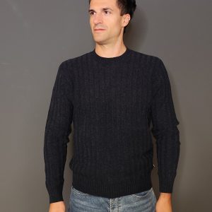 Maglie - Maglia a coste ciniglia Navy
