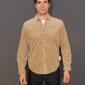 Camicie - Overshirt in velluto Cammello